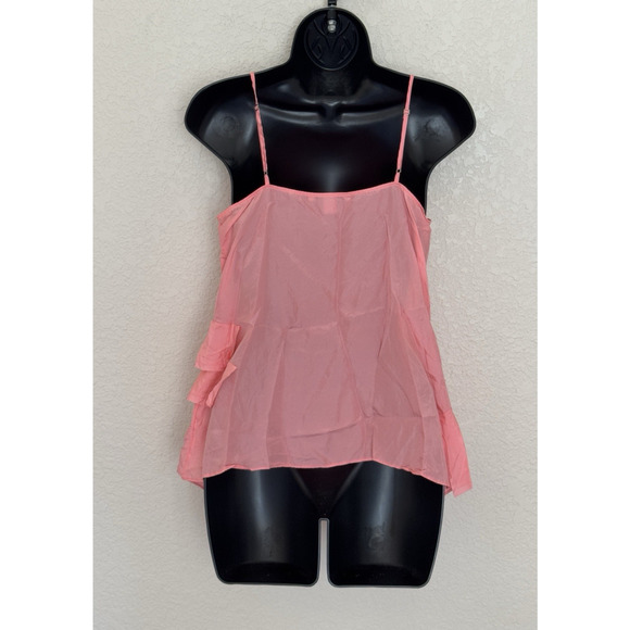 Banana Republic Womens Top Silk Ruffle Cami Small Blouse Fairy Flowy Summer - Picture 4 of 8